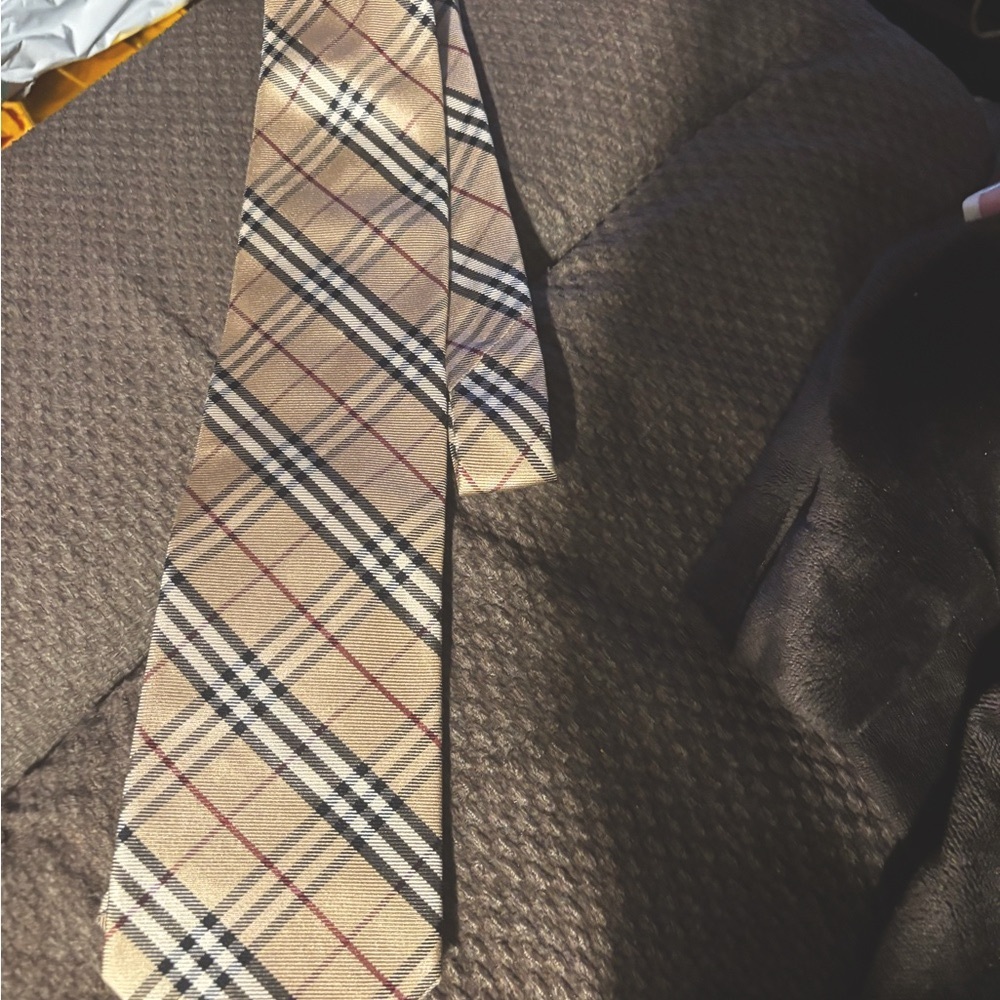 Classic Beige Plaid Tie